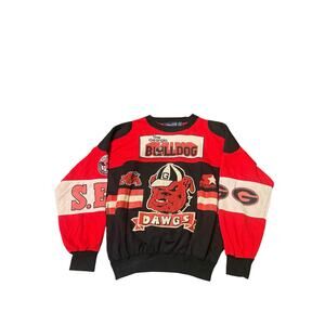 Vintage Georgia Bulldogs Starter Crewneck Sweatshirt – 90s Colorblock Dawgs NCAA